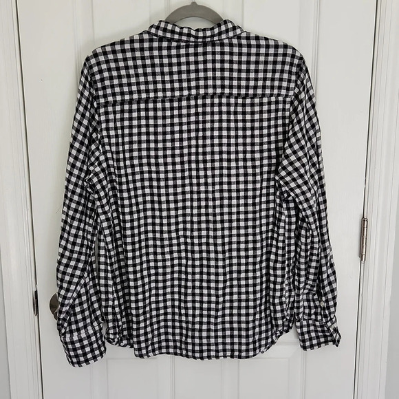 Merona Black & White Checkered Button-Down Top - Picture 9 of 13